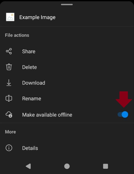 File menu in OneDrive